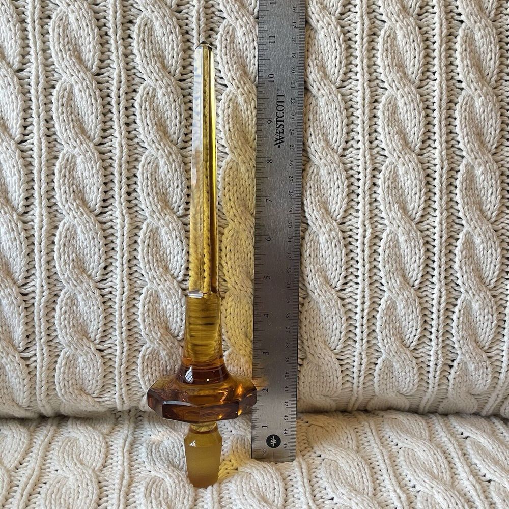 MOSER Decanter Stopper Replacement AMBER Vintage Glass Bohemian 11" - Picture 7 of 13